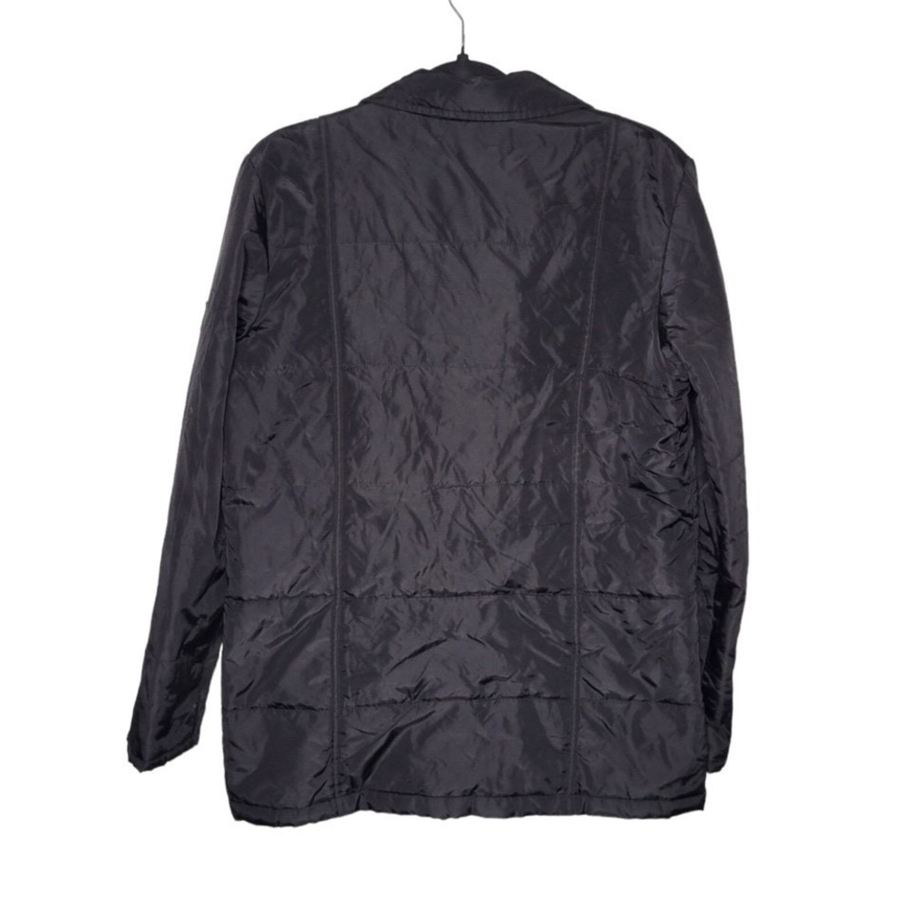 Kenneth Cole Reaction Womens Black Lined Nylon Jacket Size S Hook & Loop Closure